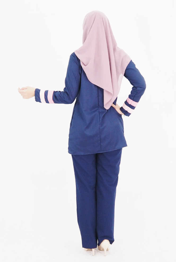 SW4774 Blouse & Pant Set (Plus Size) Navy