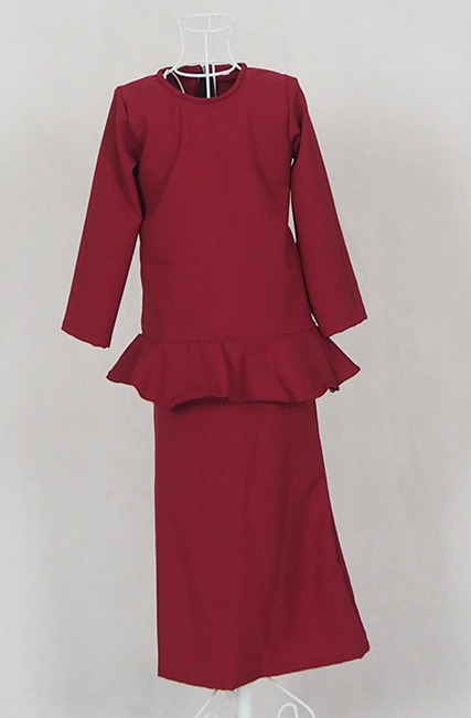 SW4781 Kid's Baju Kurung Maroon