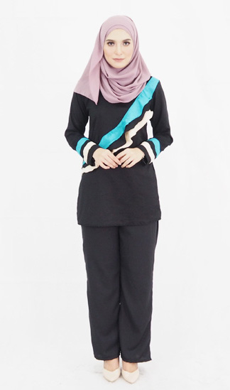 SW4783 Blouse & Pant Set Black
