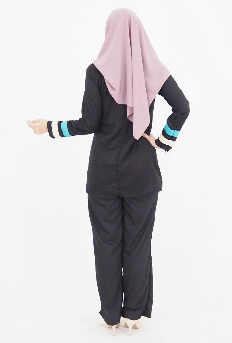 SW4783 Blouse & Pant Set Black