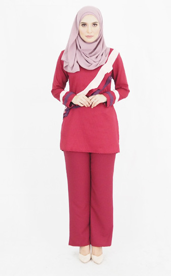 SW4783 Blouse & Pant Set Maroon