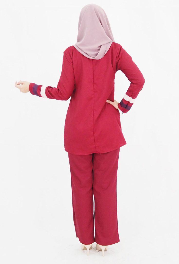 SW4783 Blouse & Pant Set Maroon