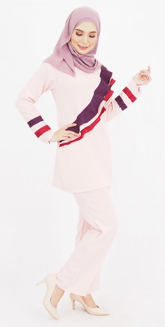 SW4783 Blouse & Pant Set Peach