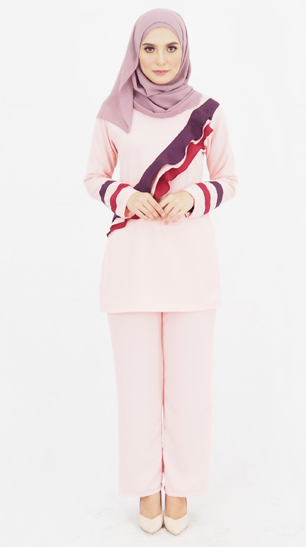 SW4783 Blouse & Pant Set Peach