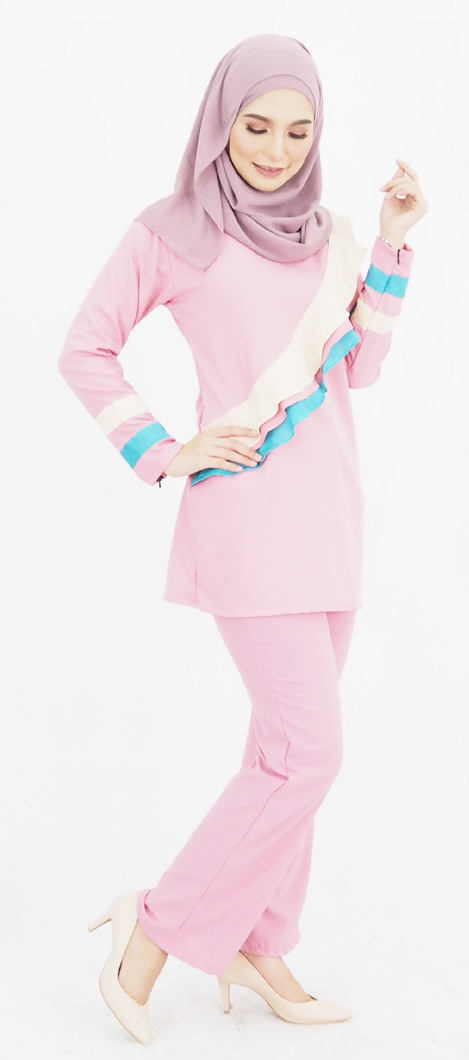 SW4783 Blouse & Pant Set Pink