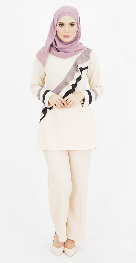 SW4784 Blouse & Pant (Plus Size) Cream