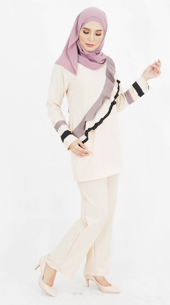 SW4784 Blouse & Pant (Plus Size) Cream