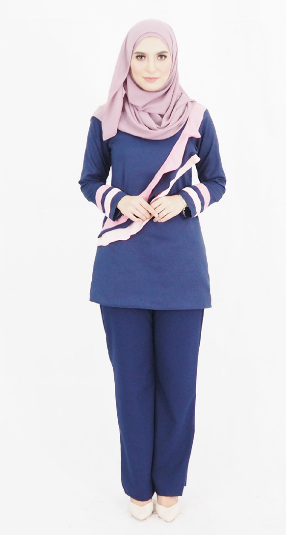 SW4784 Blouse & Pant (Plus Size) Navy