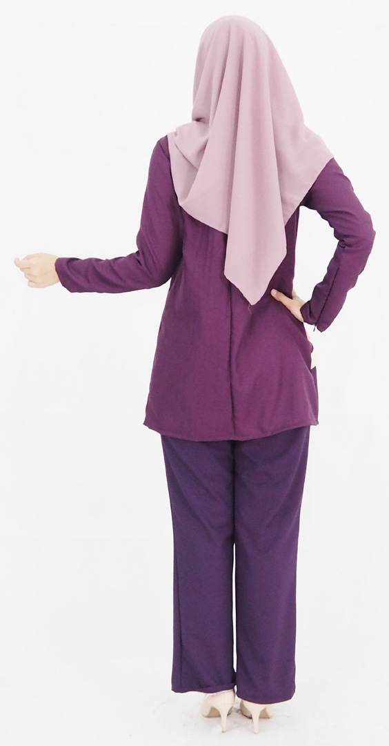 SW4784 Blouse & Pant (Plus Size) Purple