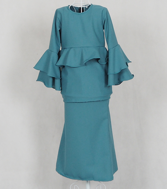 SW4785 Kid's Baju Kurung Dark Green
