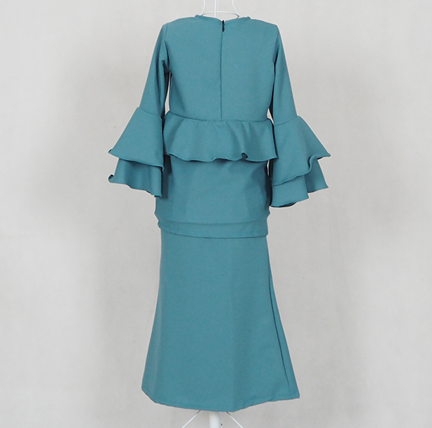 SW4785 Kid's Baju Kurung Dark Green