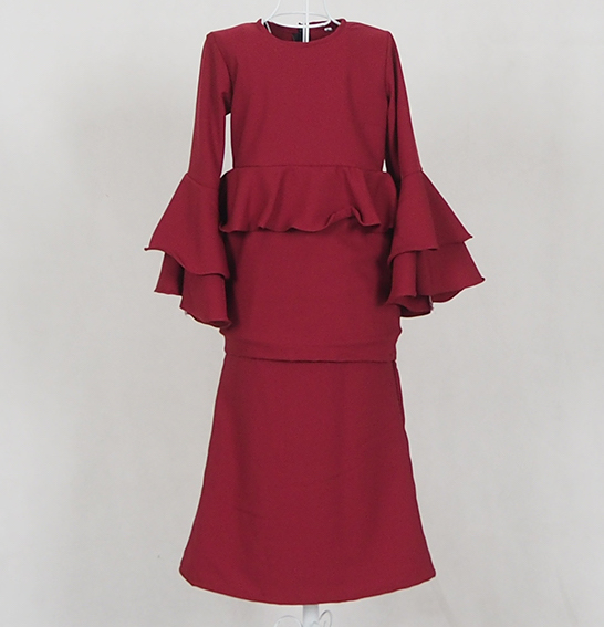 SW4785 Kid's Baju Kurung Maroon