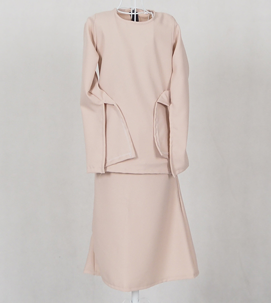 SW4787 Kid's Baju Kurung Cream