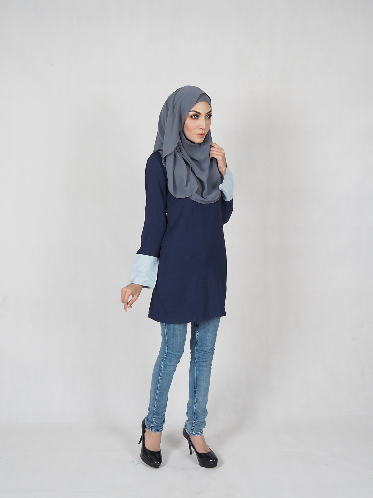 SW4792 Charming Blouse (Plus Size Maternity) Navy