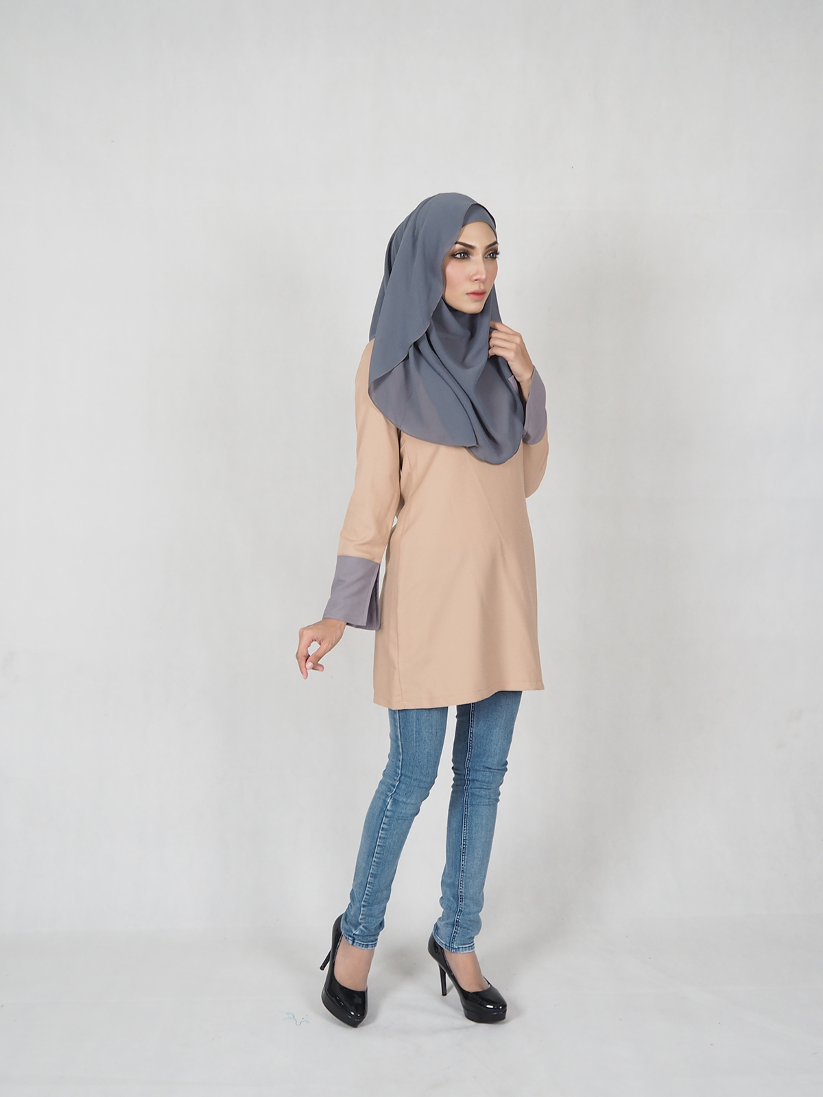 SW4794 Stylish Blouse (Plus Size Breastfeed) Dark Brown