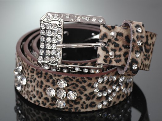 CM1430663 Fashion Leopard Diamond Belt