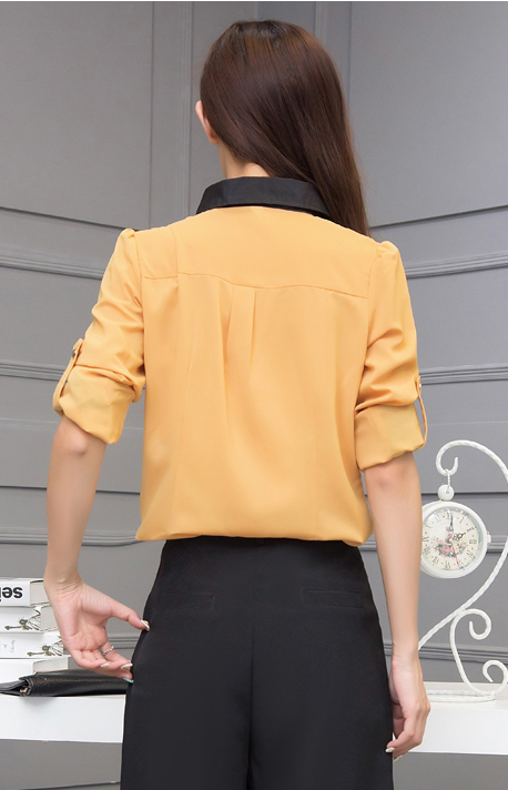 EW20530 Stylish Chiffon Top Yellow