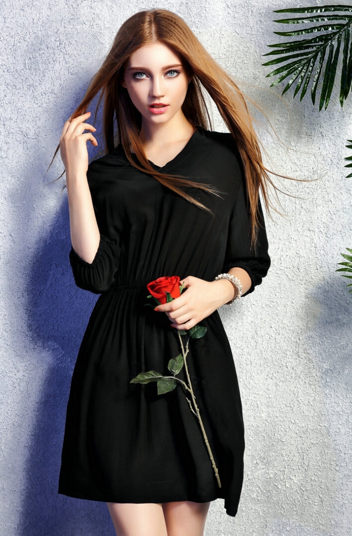 BM70107 Europe Fashion Dress Black
