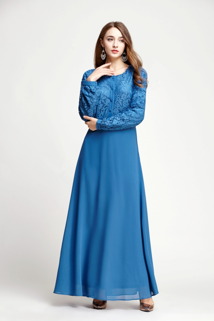 BM70108 Charming Lace Jubah Blue