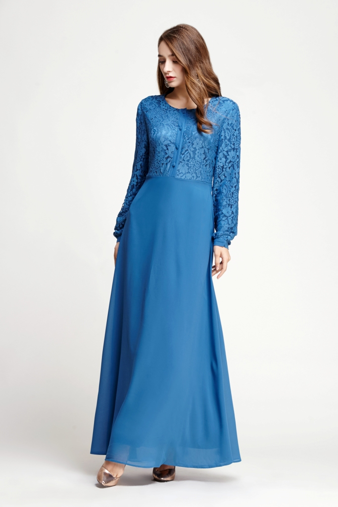 BM70108 Charming Lace Jubah Blue