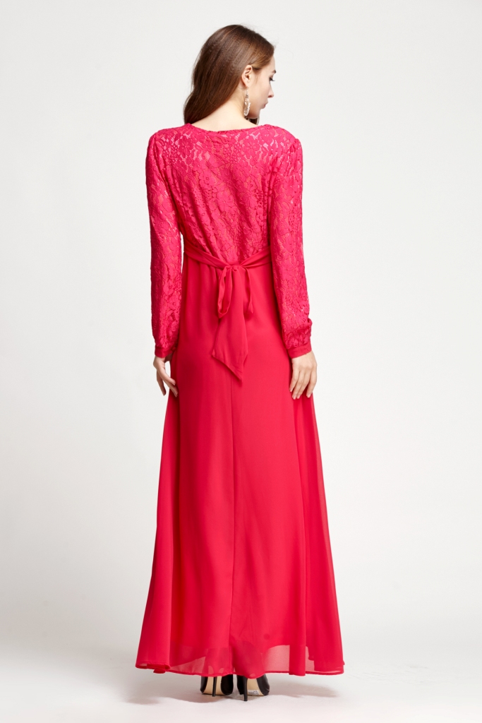 BM70108 Charming Lace Jubah Fuschia