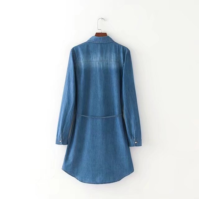 BM70137 Trendy Denim Dress Blue