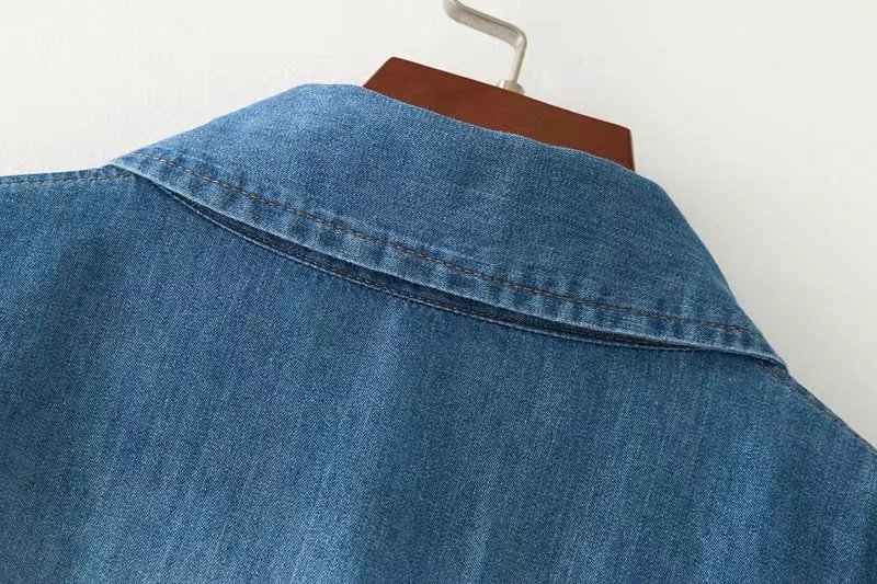 BM70137 Trendy Denim Dress Blue