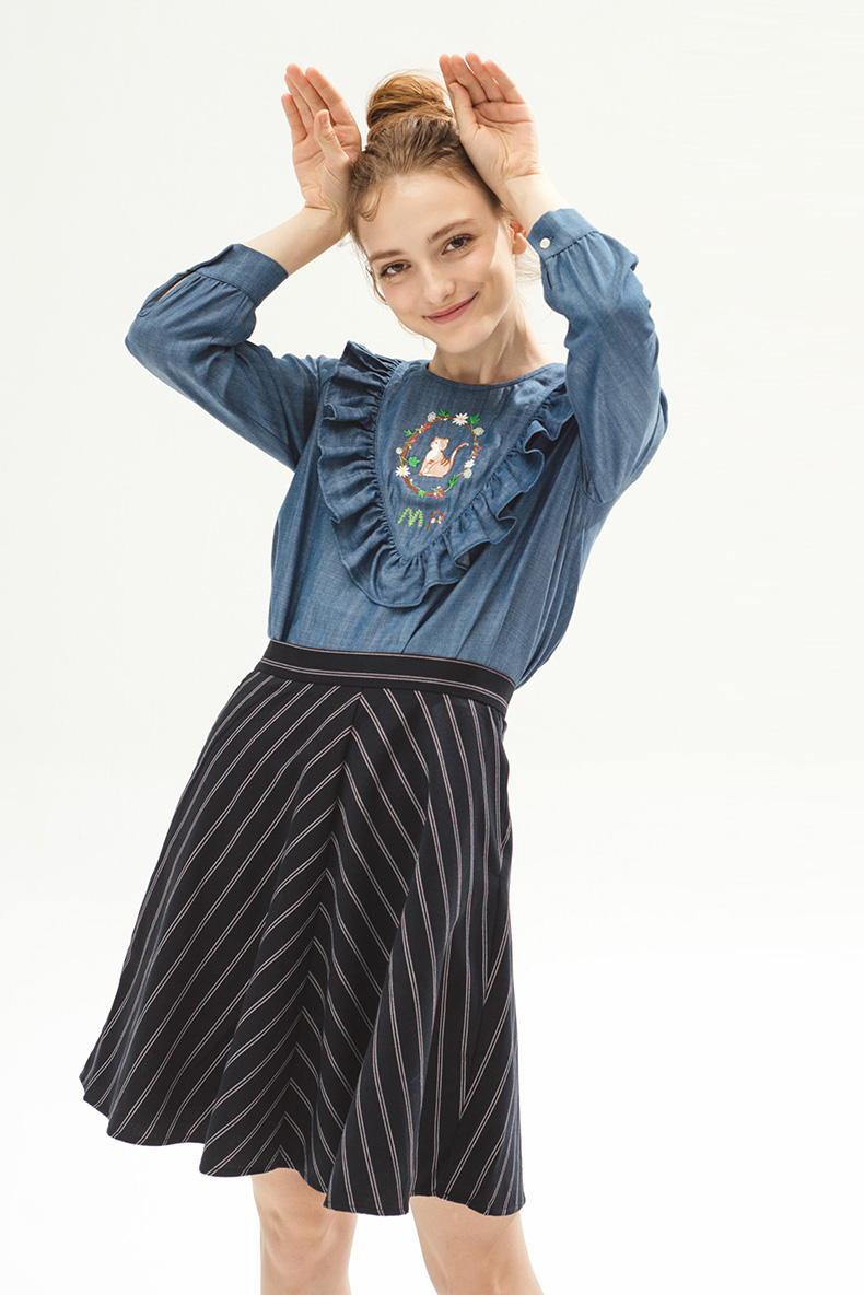 BM70151 Cute Fashion Top Light Blue