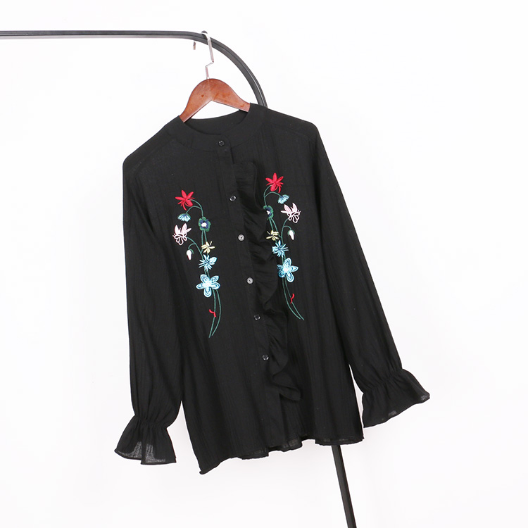 BM70153 Pretty Long Sleeves Top Black