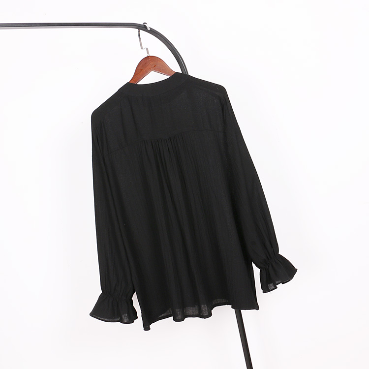 BM70153 Pretty Long Sleeves Top Black