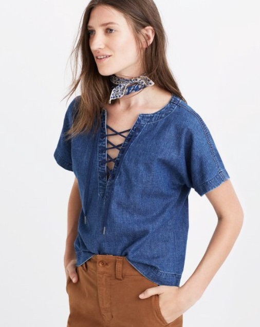 BM70156 Stylish Denim Top Blue