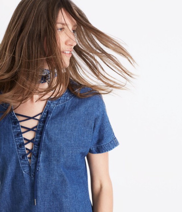 BM70156 Stylish Denim Top Blue