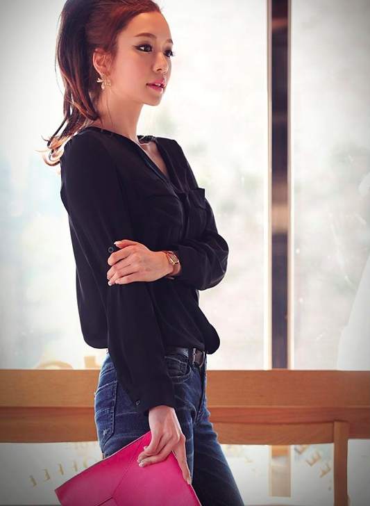 BM70174 Korea Fashion Top Black