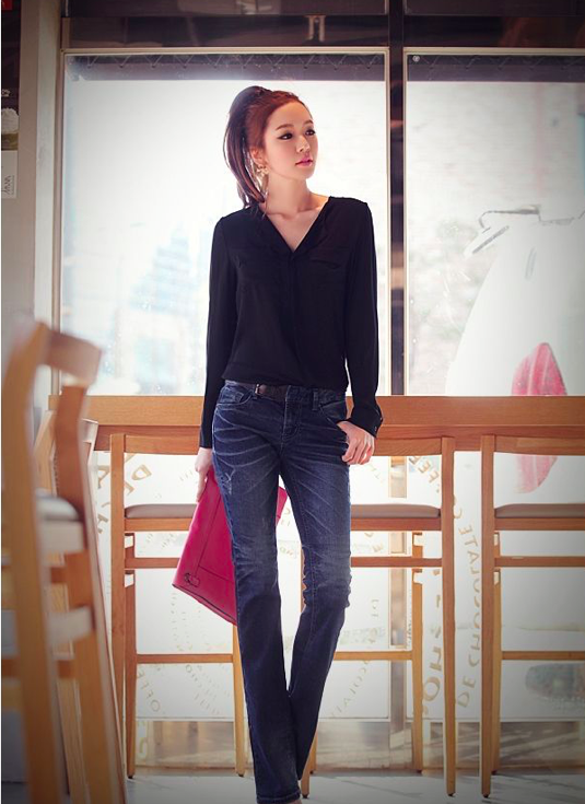 BM70174 Korea Fashion Top Black