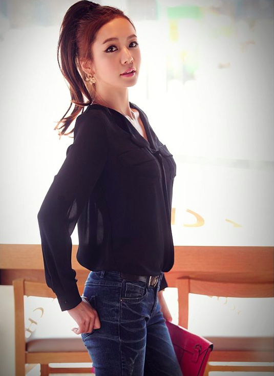 BM70174 Korea Fashion Top Black