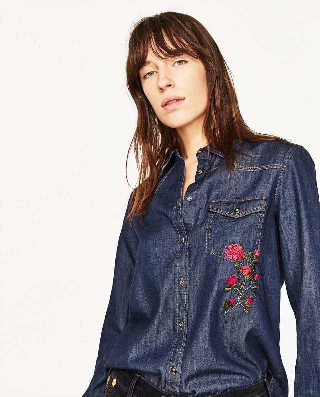 BM70186 Fashion Denim Top Blue