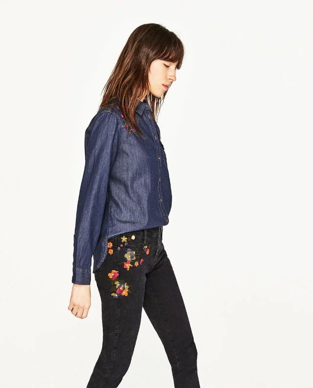 BM70186 Fashion Denim Top Blue