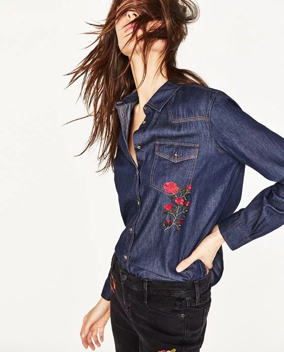 BM70186 Fashion Denim Top Blue