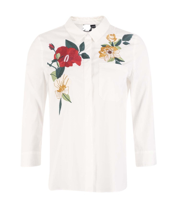 BM70190 Fashion Embroidered Top White