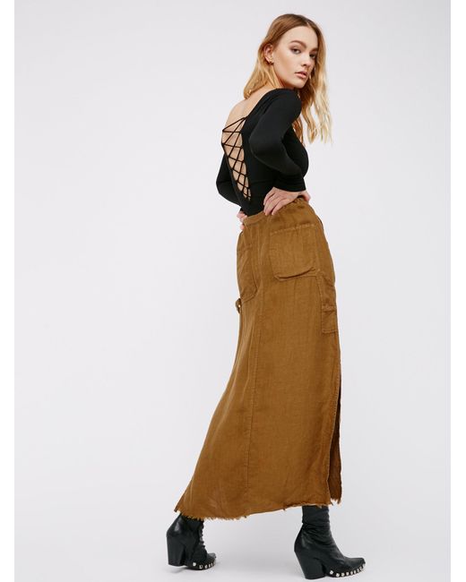 BM70201 Stylish Maxi Skirt Khaki