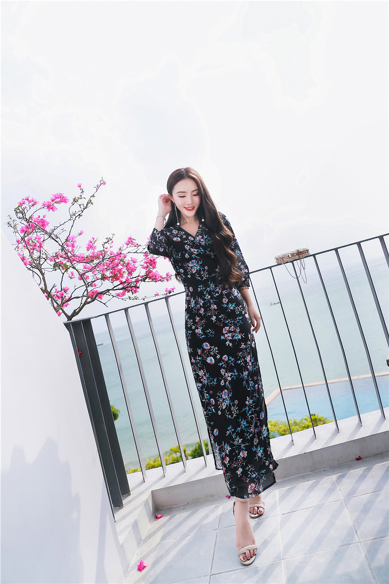 BM70226 Elegant Maxi Dress Black