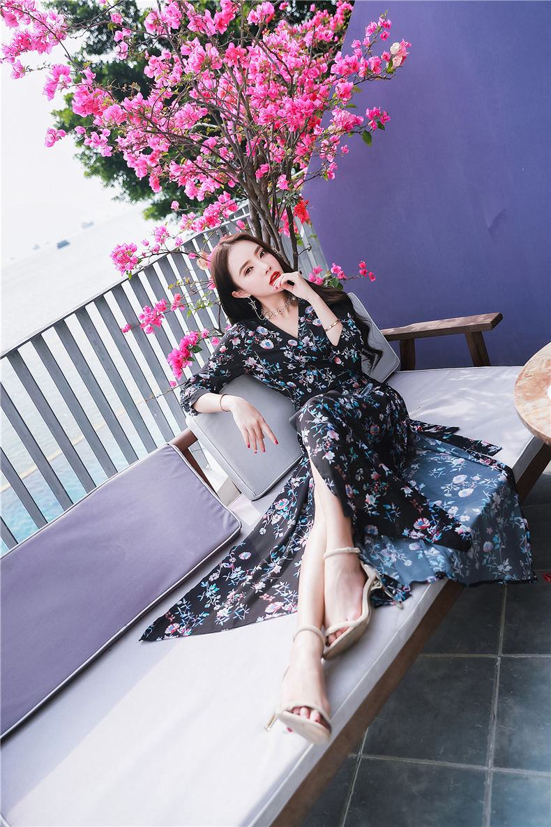 BM70226 Elegant Maxi Dress Black
