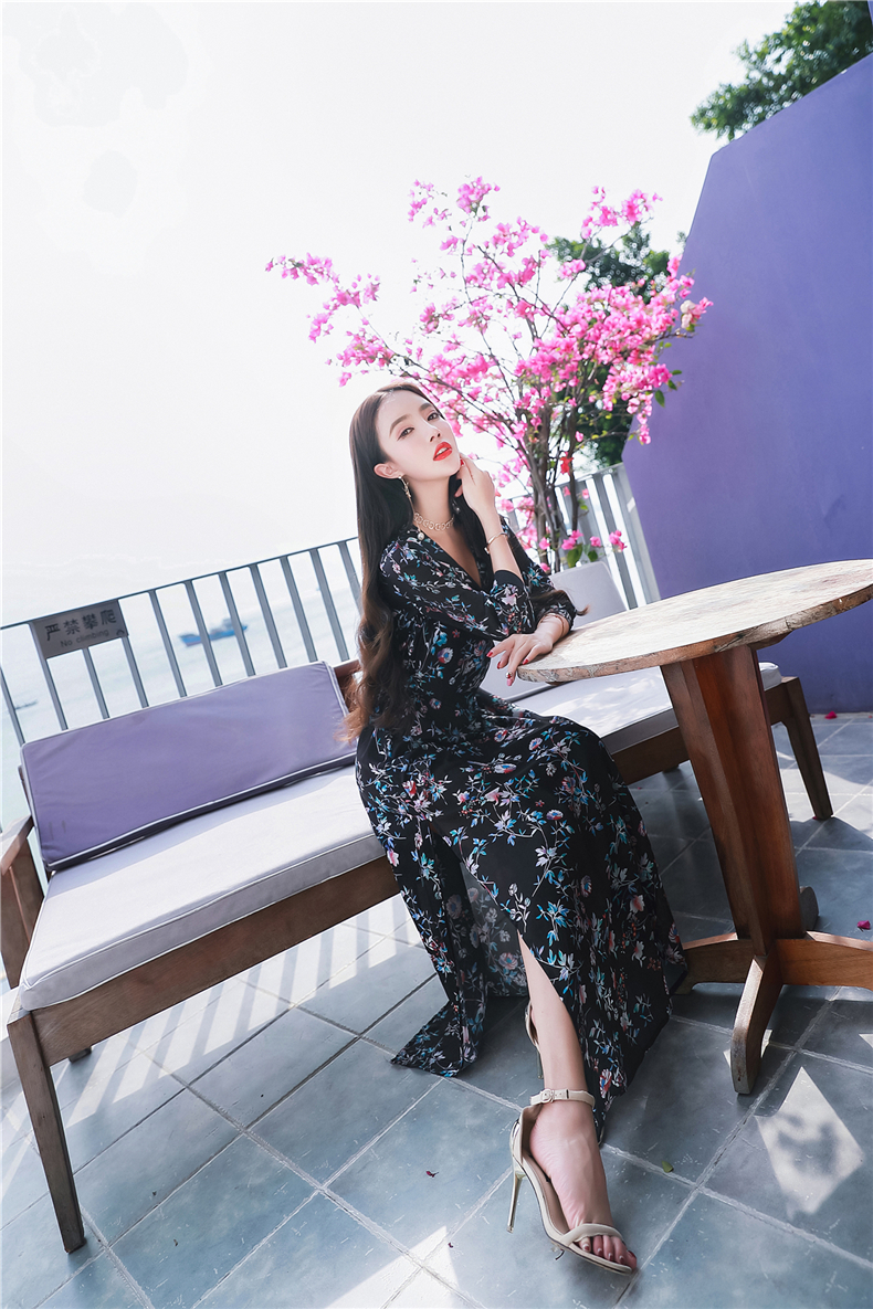 BM70226 Elegant Maxi Dress Black