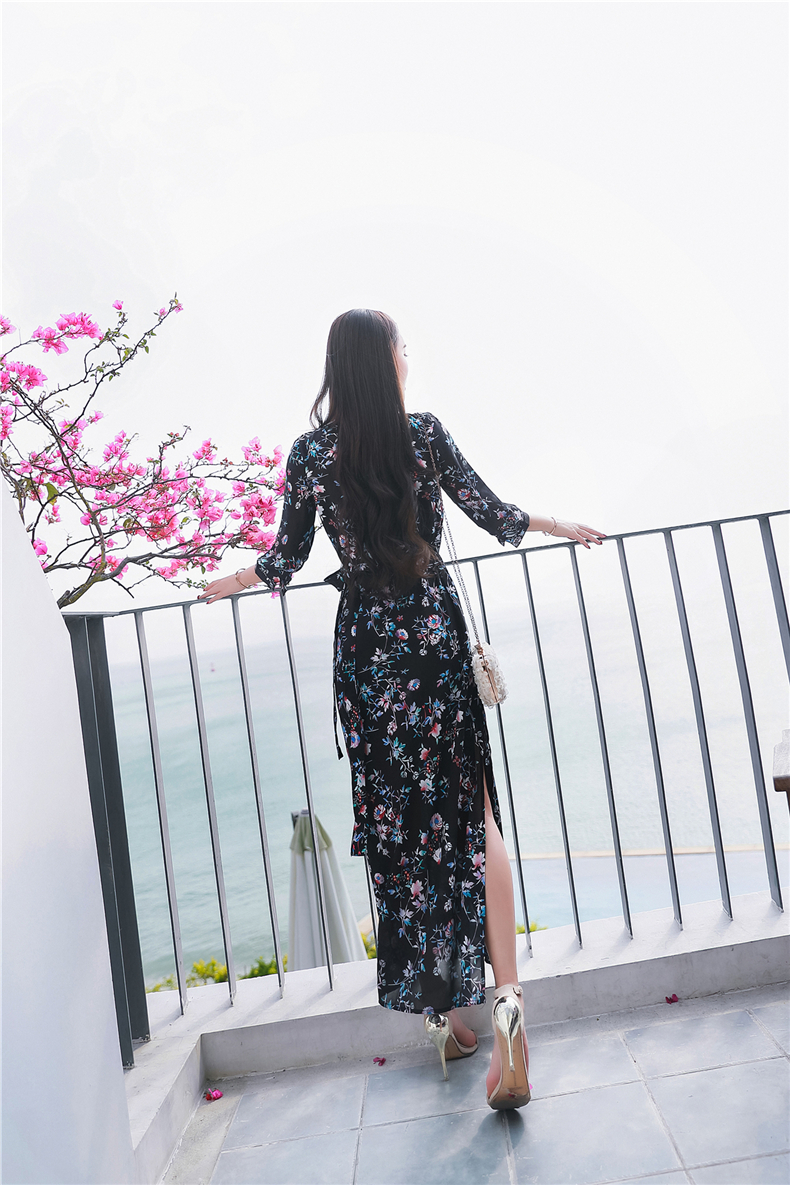 BM70226 Elegant Maxi Dress Black