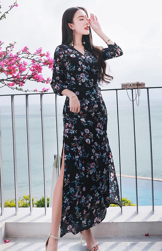 BM70226 Elegant Maxi Dress Black
