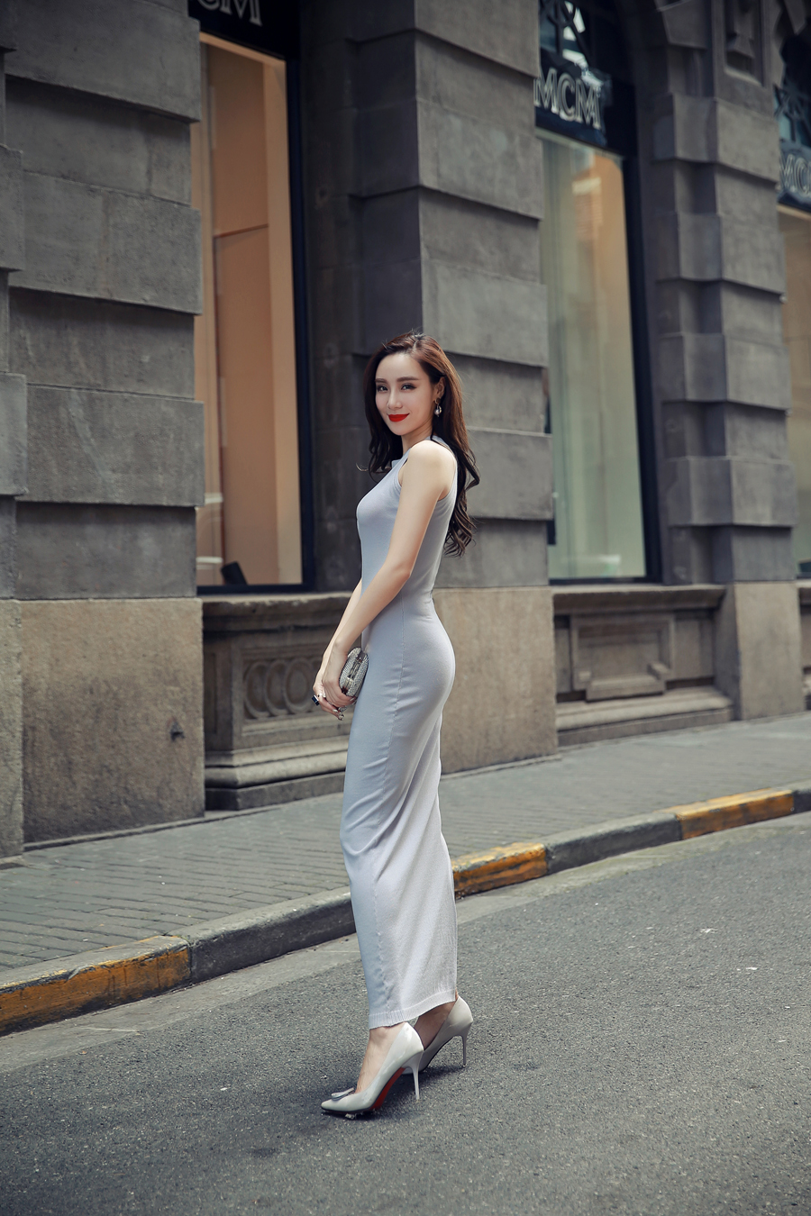 BM70228 Elegant Maxi Dress Grey