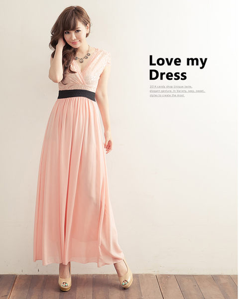BM70229 Charming Chiffon Dress Pink