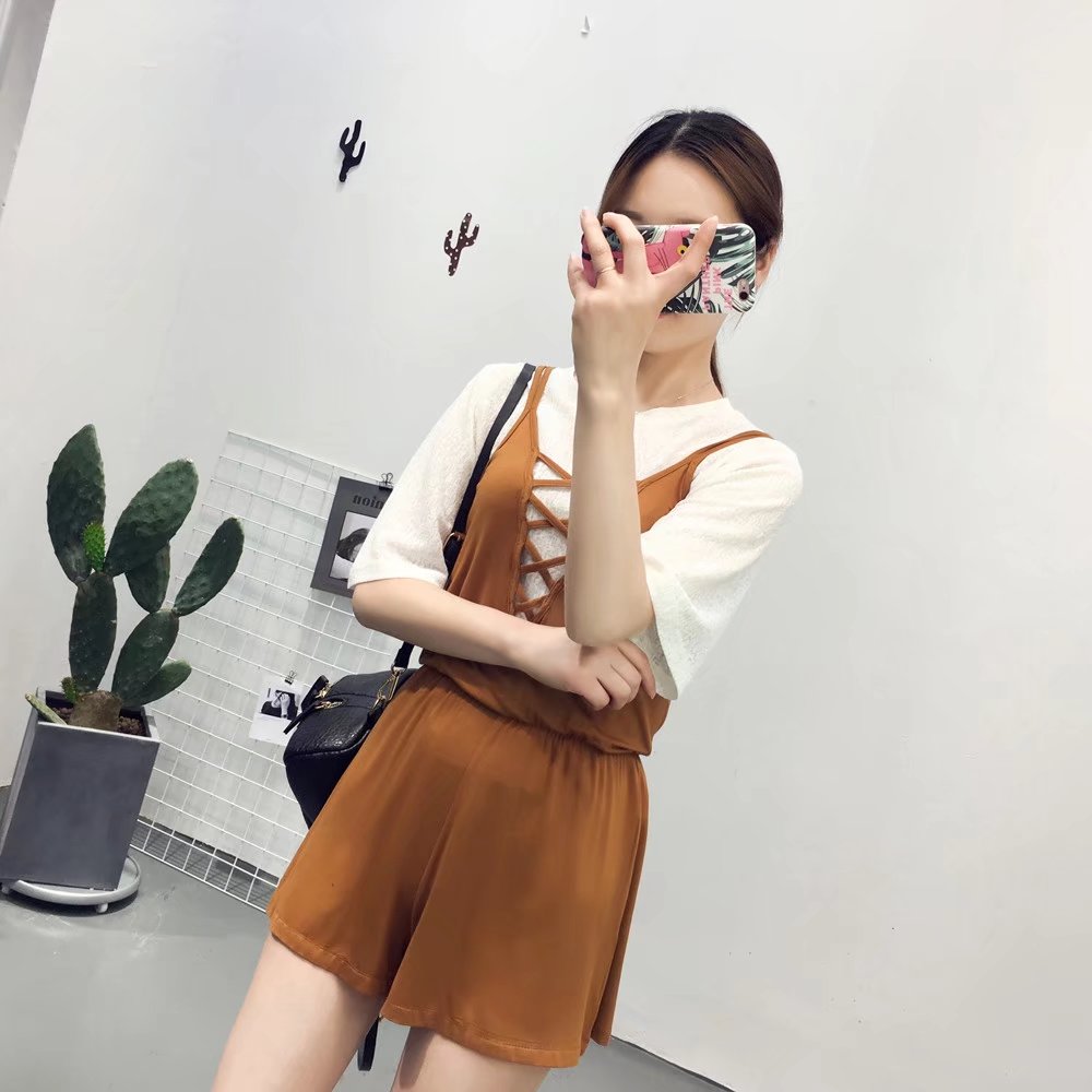 BM70218 Sexy Jumpsuit Brown