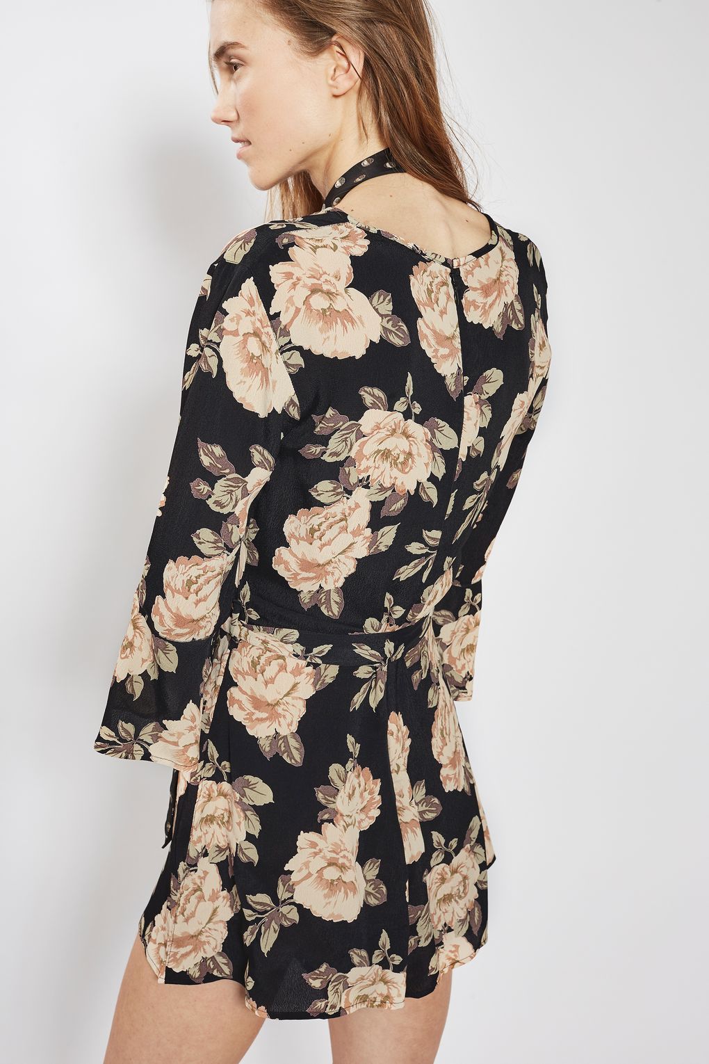 BM70221 Floral Jumpsuit Black