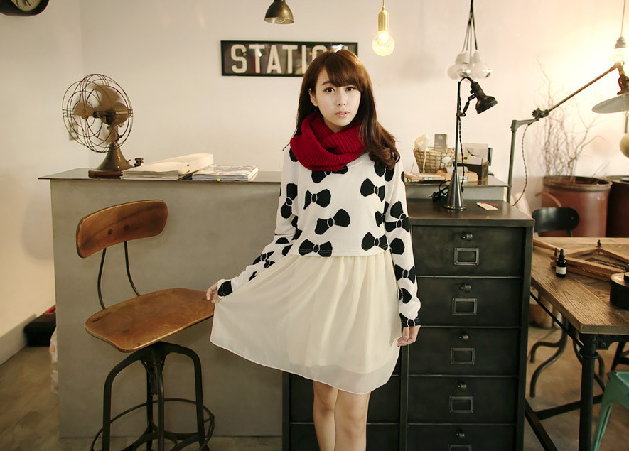 HS1002 Pretty Top & Dress Set White